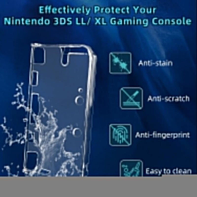 OSTENT غطاء واقي شفاف من الكريستال الصلب لجهاز نينتندو 3DS XL LL باللون الأبيض الشفاف - Image 5